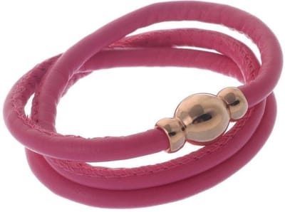 Behave - Roze wikkelarmband imitatieleer - Zomers casual - 54 cm