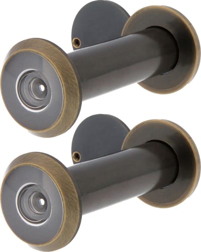 AMIG deurspion/kijkgat - 2x - antiek messing - deurdikte 60-85mm -160 graden kijkhoek -16mm boorgat