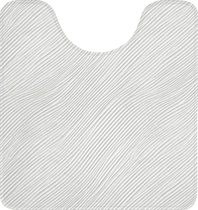 WC mat met uitsparing 55x60 cm - Antislip - Golven - Ribbels - Wit - Toiletmat met uitsnijding - Vloermat - Douchemat - Toilet tapijt - Toiletmatten