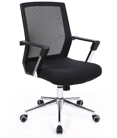 Songmics - Ergonomisch Bureaustoel - Comfortabel model - Kantelbare rugleuning - Kantoorstoel - Zwart