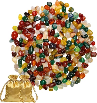Decoratieve Steentjes 500g, 10-12mm Kleurrijke Gemstones, Natuurlijke Ongelijke Kiezels voor Aquarium, Tuin, Vazen en Creatieve Projecten