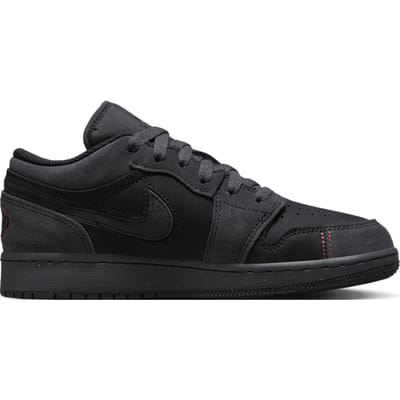 Air Jordan 1 Low SE Craft GS Rouge Fumée Foncé Chaussures Enfant Gris Gris Fumée Foncé Rouge Varsity FQ7757-001 36