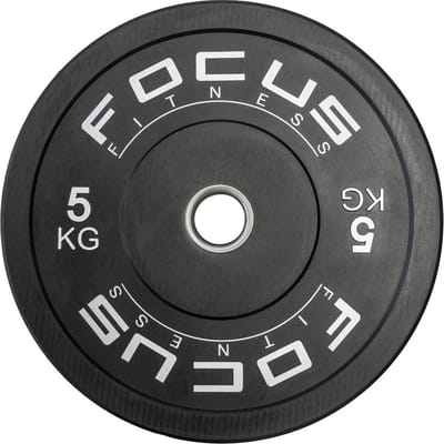 Focus Fitness - Olympische Halterschijf - Bumper Plate - 50 mm - 5 kg - Zwart