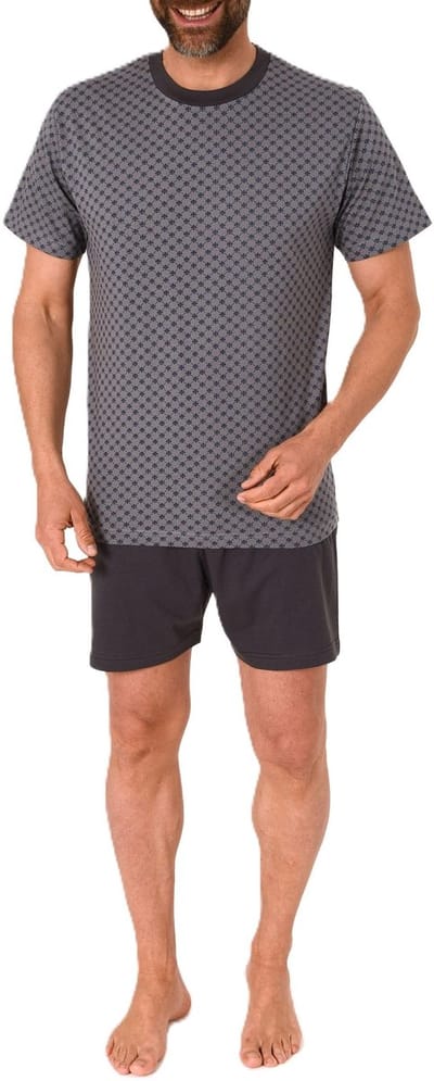 Herenpyjama Shortyy met korte mouwen in elegante minimalistische print Optiek