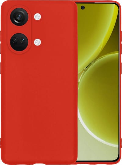 Hoesje - Geschikt voor OnePlus Nord 3 - Sterk & Shockproof - Hoes Cover - Siliconen Case - Telefoonhoesjes - Rood