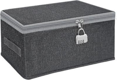 Opbergdoos met Deksel en Slot - Stapelbare Beschermende Container voor Kleding, Snacks en Accessoires (30 x 20 x 14 cm)
