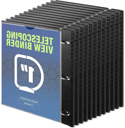 Telescopische Ringband - Flexibel Bindmiddel - Documenten Organiseren - Uitbreidbare Ruggengraat - 1 inch - Zwart