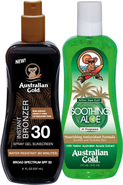 Australian Gold SPF30 met BRONZER + SOOTHING GEL