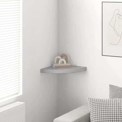vidaXL - Hoekwandschap - 35x35x3,8 - cm - MDF - betongrijs