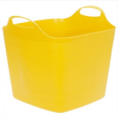 Excellent houseware flexibele kuip / emmer - geel - 25 l - kunststof - 40 x 35 cm - met handvatten