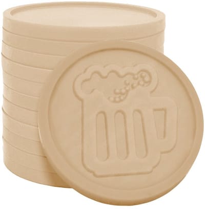 CombiCraft Consumptiemunten met bierpul beige, 29mm, verpakking per 100 stuks