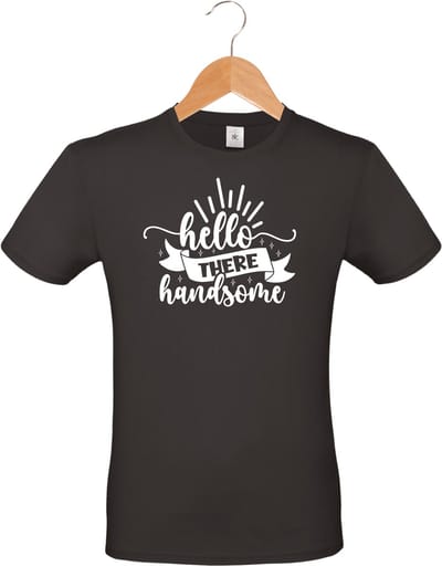 Mijncadeautje - Barbecue T-shirt - unisex - zwart - BBQ - Garden party - Tuinfeest - Vrijgezel - Verjaardag - Hello there handsome - maat S