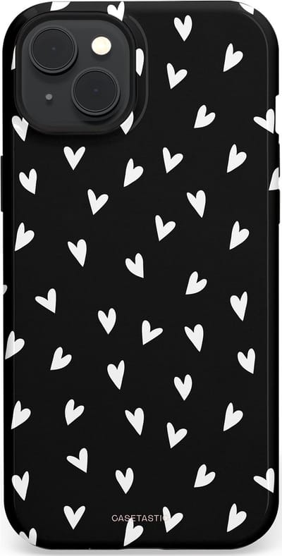 Casetastic Hoesje Geschikt voor Apple iPhone 15 Plus Magsafe - Stijlvolle Beschermende Duo-layer Case - Stippen Hart