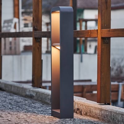 Lindby LED tuinpadverlichting Darko, 80 cm, grijs, metaal, IP54