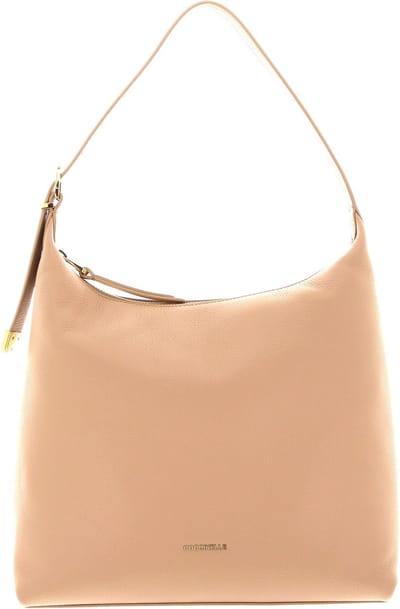 COCCINELLE Leren Schoudertas Coccinelle Gleen Handbag Grained Leather Toasted Beige