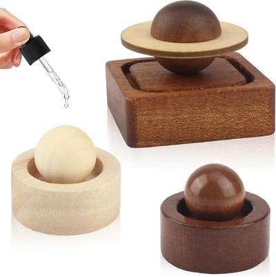Handgemaakte diffusorballen van natuurlijk hout voor etherische oliën, 3 stuks, aromatherapie ornamenten voor thuis en op kantoor, draagbare en stijlvolle diffusers