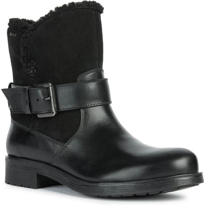 Geox D Rawelle B ABX A Runderleren Dames Zwarte Laarzen.