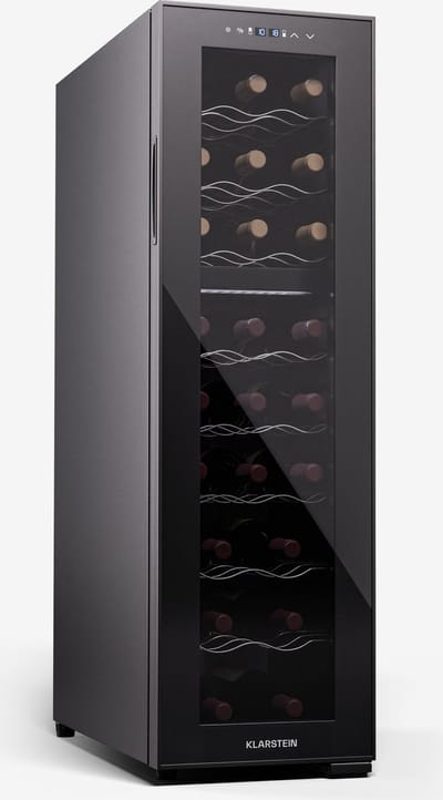 Klarstein vrijstaande wijnkoelkast 2 zones, drankkoelkast klein, kleine wijnkoelkast, wijn koelkast klein met glazen deur, indoor/outdoor flessenkoelkast, wine fridge, 24 flessen - 75L 60 cm - Touch - Wijnklimaatkast - Wijnkast