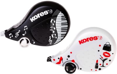 Kores wegwerp correctieroller 'BLACK & WHITE'