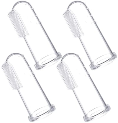 Dailygoods - Vingertandenborstel - Baby tandenborstel - Tandverzorging - 4 stuks - Kindermondverzorging - Voor baby's van 0-24 maanden