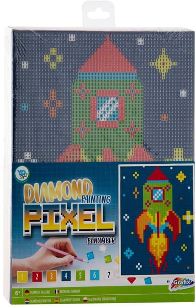 Diamond Painting,Pixel op Nummer Canvas - Raket