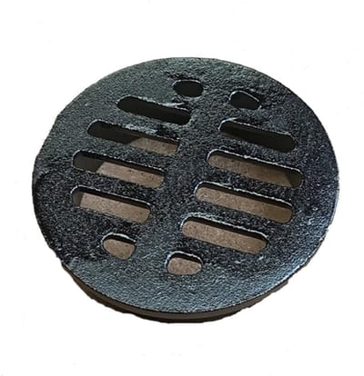Gietijzeren Afvoerrooster - Afvoerputdeksel Vloerput - Efficiënte Drainage - Robuust Roestbestendig Ontwerp - Past op 2-20 cm buis - Zwart