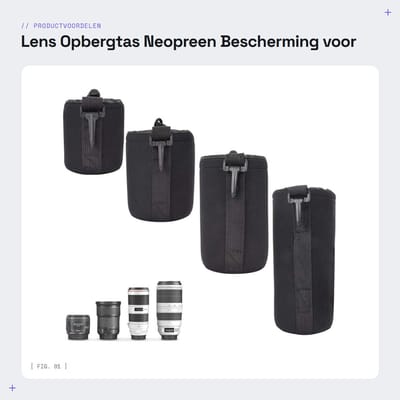 Dailygoods- Opbergtas Beschermend Neopreen - Lenszak - DSLR Camera - Zachte Voering - 4 Maten - Elastische Sluiting