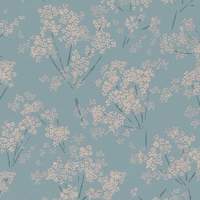 Bloemen behang Profhome 395485-GU vliesbehang gestructureerd met bloemmotief en metalen accenten blauw beige turkooisblauw 5,33 m2