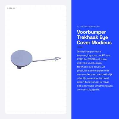 Dailygoods- Voorbumper Modieus Ontwerp - Trekhaak Eye Cover - Geschikt voor B7 2005-2008 - Eenvoudige Installatie - ABS Materiaal - Lichtgewicht 8 g - Trekhaakafdekking