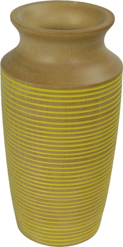 Fine Asianliving Japandi Vaas Mangohout Handgemaakt Geel D9xH21cm