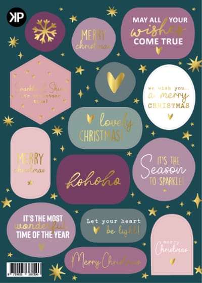 A5 Stickervel - Mix- Sluitsticker / Naamsticker - Sluitzegel - Kerst | Christmas - Feestdagen | Kerstkado - Kadootje - Kerstballen | Kerstkaart - Envelop sticker | Cadeau - Gift - Cadeauzakje - Traktatie | Chique inpakken | Label | DH collection