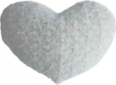Atmosphera pluche bank kussen hartje vorm - wit - 28 x 36 cm - Sierkussens - voor binnen