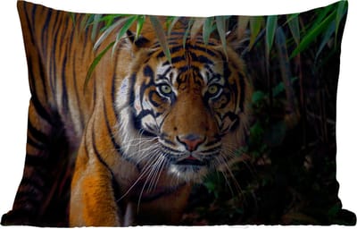 Buitenkussens - Tuin - Tijger - Bladeren - Jungle - Dieren - Wild - 50x30 cm