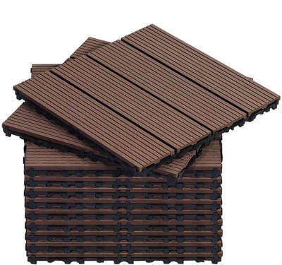 WPC Terrastegels Kliksysteem 30x30 cm Antislip Balkon en Tuin Vlondertegels