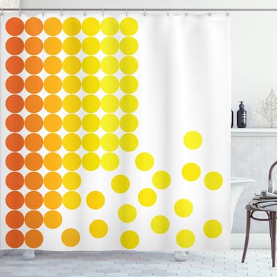 New Bed, Geel en wit Ombre Stippen Douchegordijn Badkamer Decor Set met Haakjes, 180 cm B 200 cm L