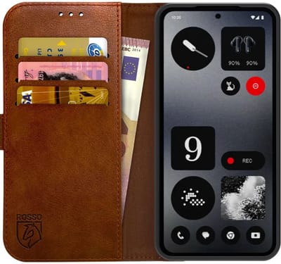 Rosso Element Geschikt voor Nothing CMF Phone 1 | Wallet Book Case | Portemonnee Hoesje | 3 Pasjes | Magneetsluiting | Stand Functie | Bruin