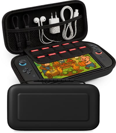 Hoes Geschikt voor Nintendo Switch 2 Case Hoesje - Bescherm Hoes Geschikt voor Nintendo Switch 2 Hoes Hard Cover - Zwart