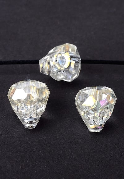 Kristal doodshoofd/schedel facet geslepen 14x13mm