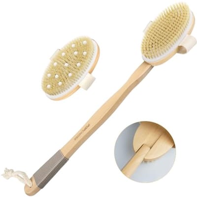 Lichaamsborstel voor een Gladdere Huid – Exfoliator en Rugschrobber met Lange Steel