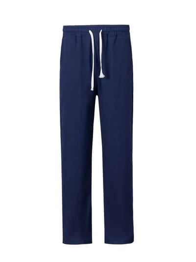Livano Linnen Broek Heren - Zomerbroek - Volwassenen - Lange Broek - Pantalon - Strandbroek - Zomer - Ibiza Stijl - Marineblauw - Maat S