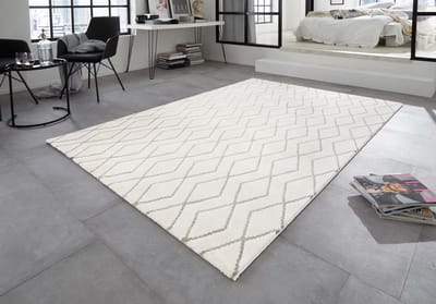 Design Vloerkleed - Rouen crème/grijs 120x170