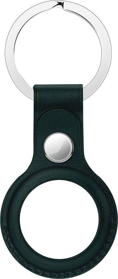 Mobigear Keychain - Apple AirTag Hoesje Echt Leer Sleutelhanger - Groen