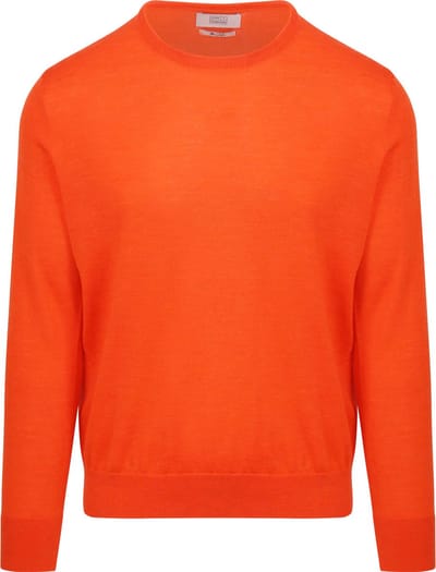 King Essentials The John Pullover Merino Oranje - Maat XXL - Heren - Pullovers