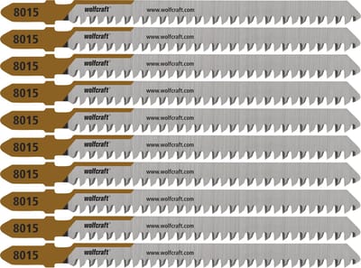 wolfcraft - Spaanplaat decoupeerzaagbladen 60mm - Fijne snede - HCS-blad met T-schacht - 8015100