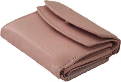 Dubbel overslag beursje / klein leren portemonneetje met dubbele klep afsluitbaar / portemonneetje in rood, paars, roze, groen, navy, blauw, zwart leer / 122