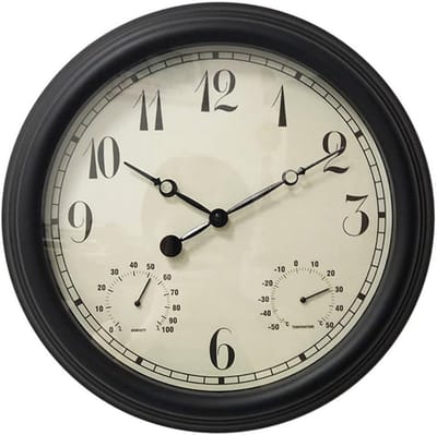 Tuinklok Weerstation - Buitenklok Thermometer - Tuin Decoratie - Waterdicht Ontwerp - 40x40x5 cm