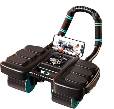 Ab Roller Wiel - Buikspier Trainer - Core Training - Automatische Terugslag - 42 x 36 x 24 cm - Zwart