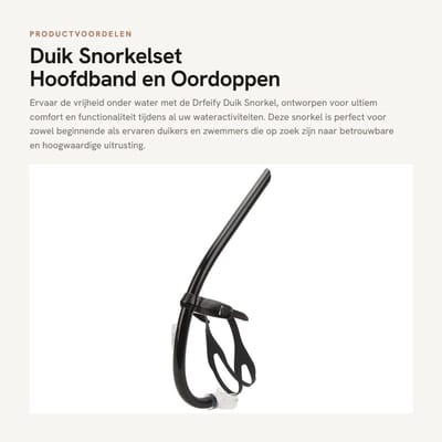 Dailygoods- Snorkelset - Verstelbare Hoofdband - Neusclip/Earplugs - Waterdicht - Duikuitrusting - Voedselveilige Siliconen Nozzle