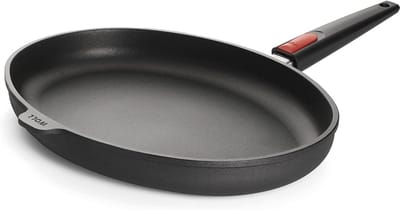 Gietpan met Afneembare Steel - 38 x 28.5 cm - Titanium Koekenpan voor Alledaags Koken