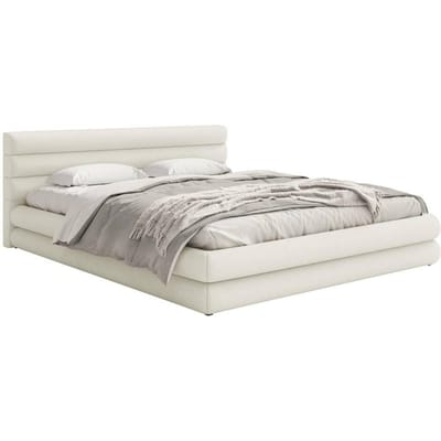Gestoffeerd bed Alvaro chenille 180 x 200 met beddengoedcontainer | NADUVI Collection